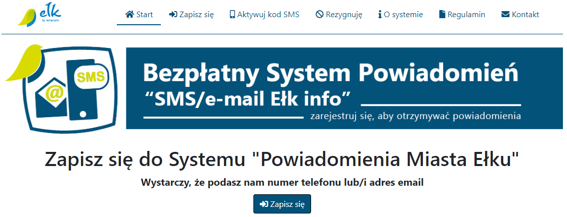 SMS/e-mail Ełk info. Miasto przypomina o bezpłatnej usłudze powiadomień