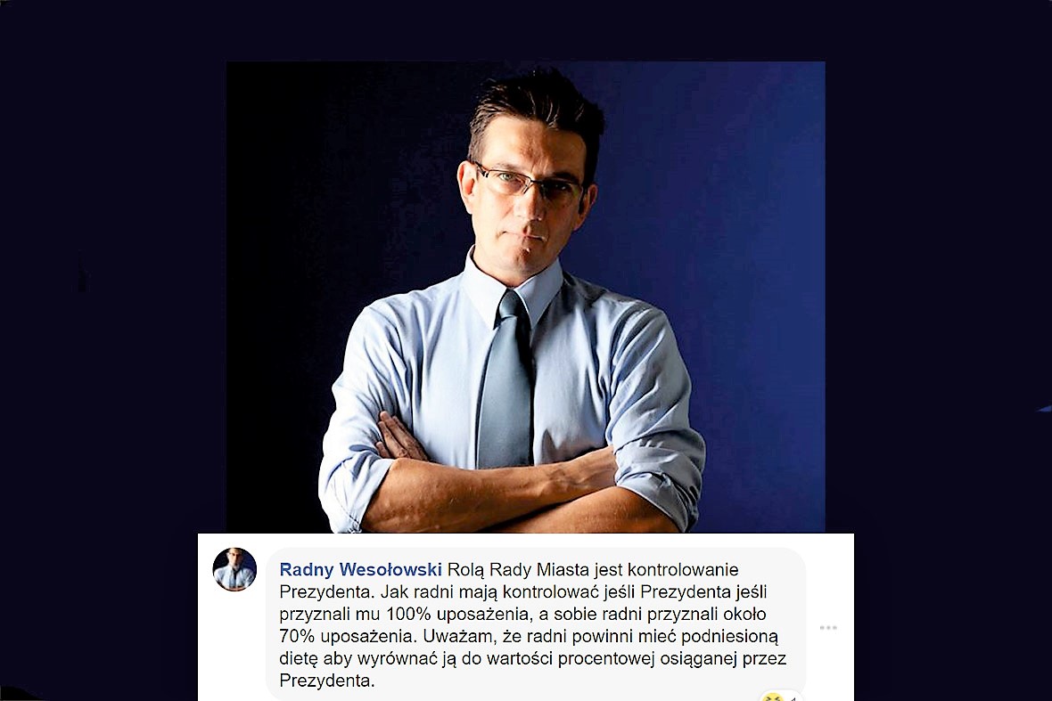 Radny Wesołowski chciałby podwyższenia diety radnego o przeszło 600 zł